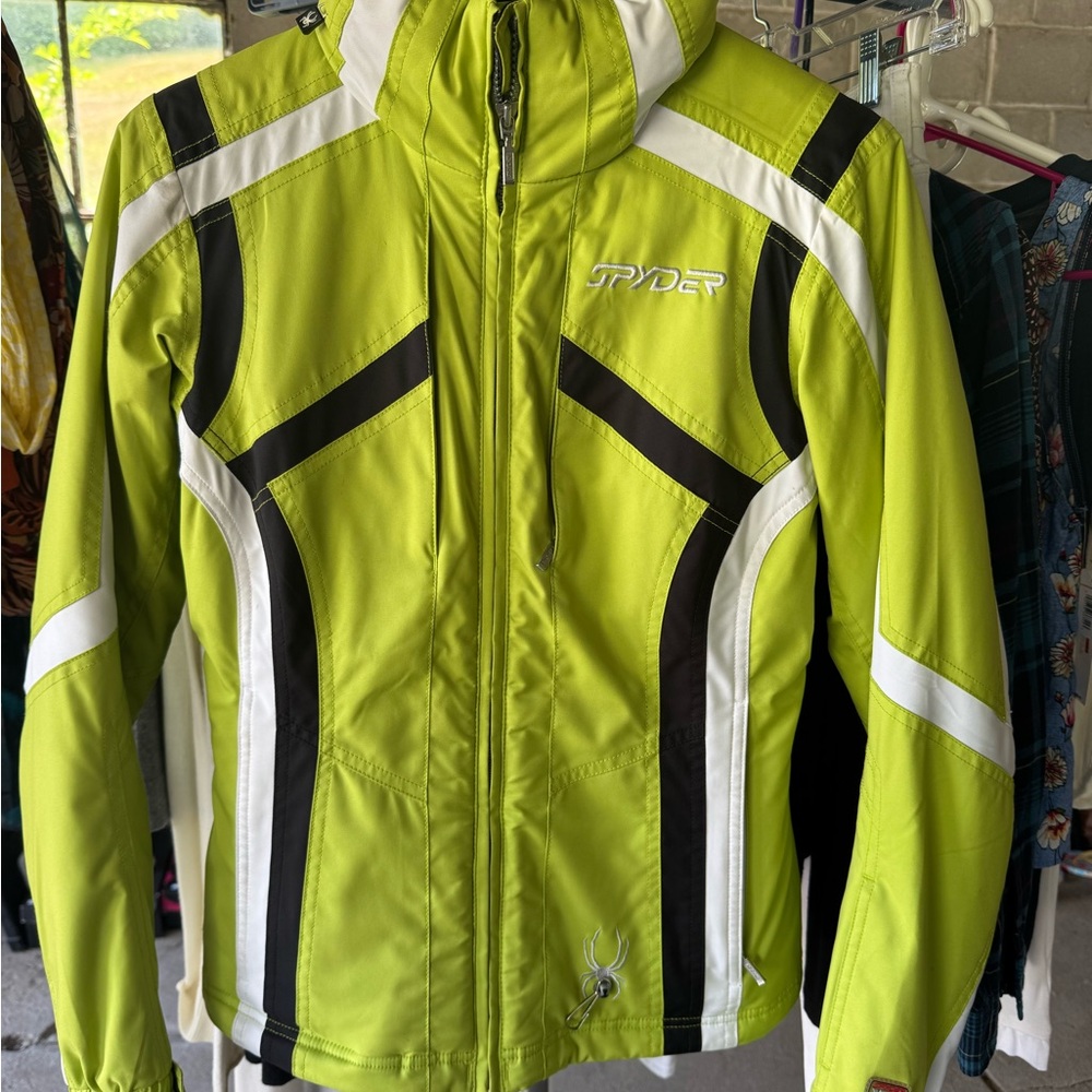 Spyder Neon Lime Ski Jacket with Black & White Accents
